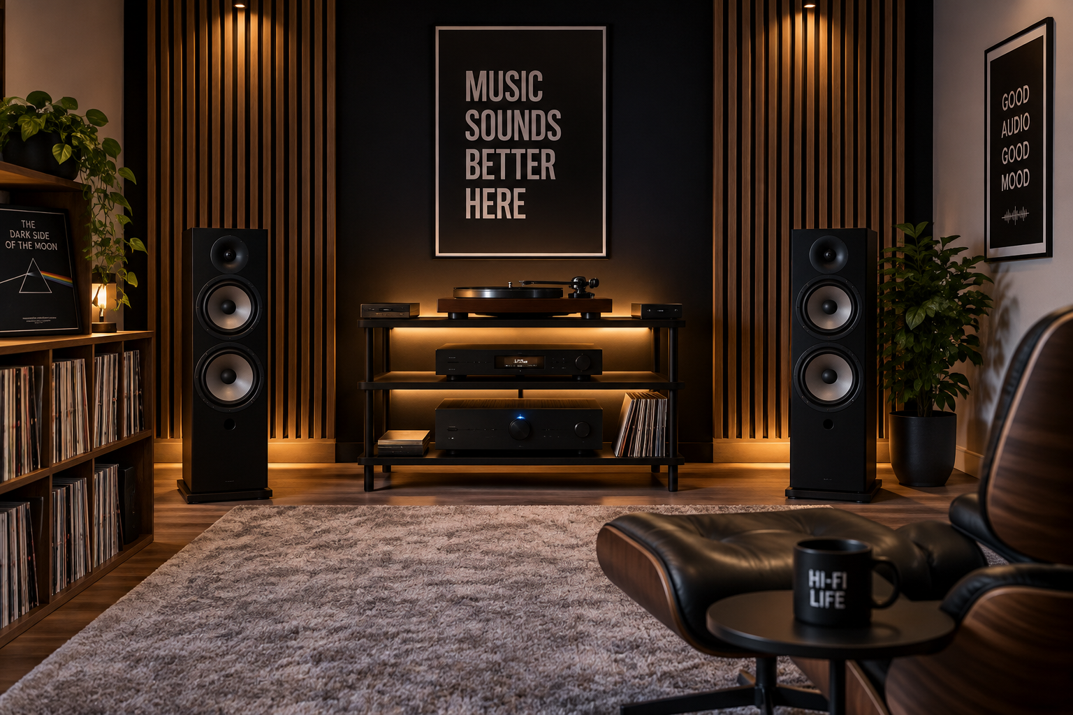 High-end HiFi system in a modern listening room