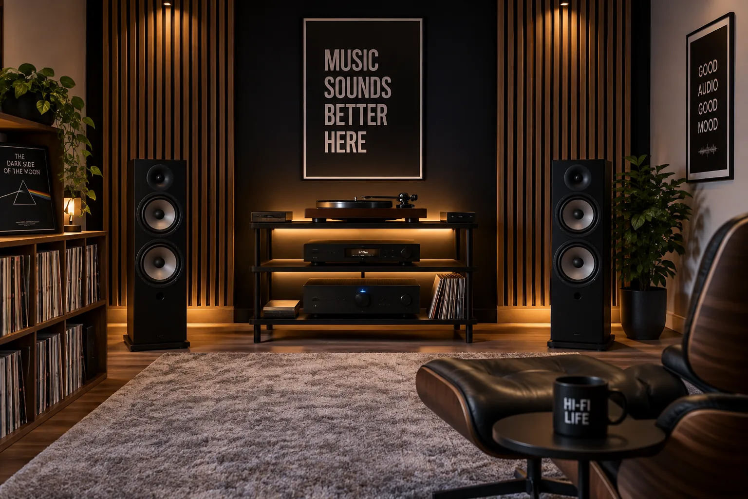 High-end HiFi system in a modern listening room
